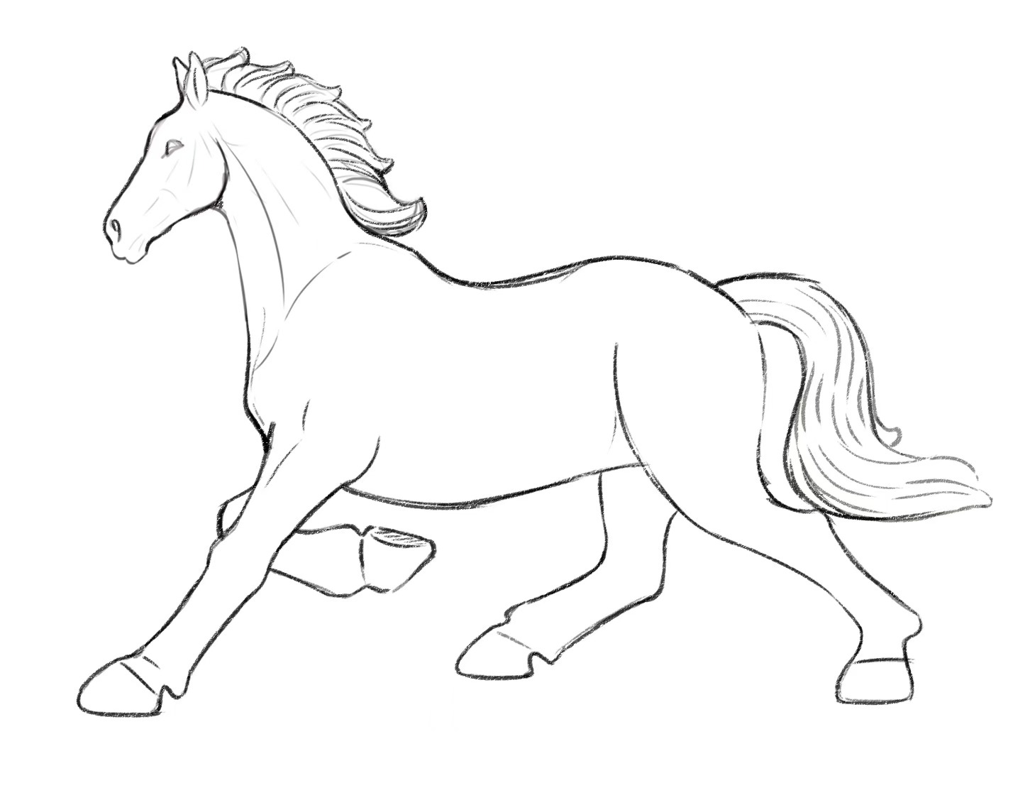 A finished 16-inch Tang Sancai horse in the classic three-colour glaze