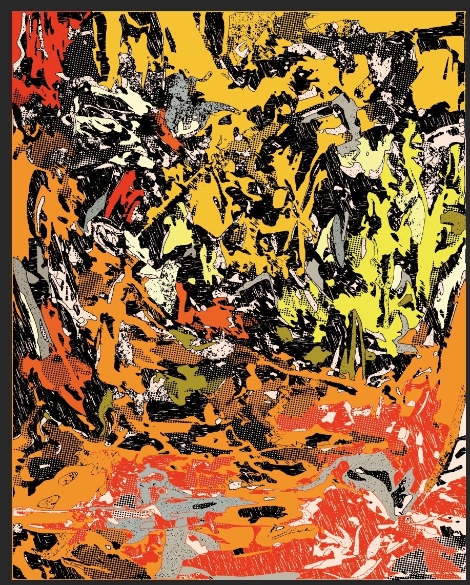 Amber Gesture — Original digital painting, pigment giclée on archival cotton rag