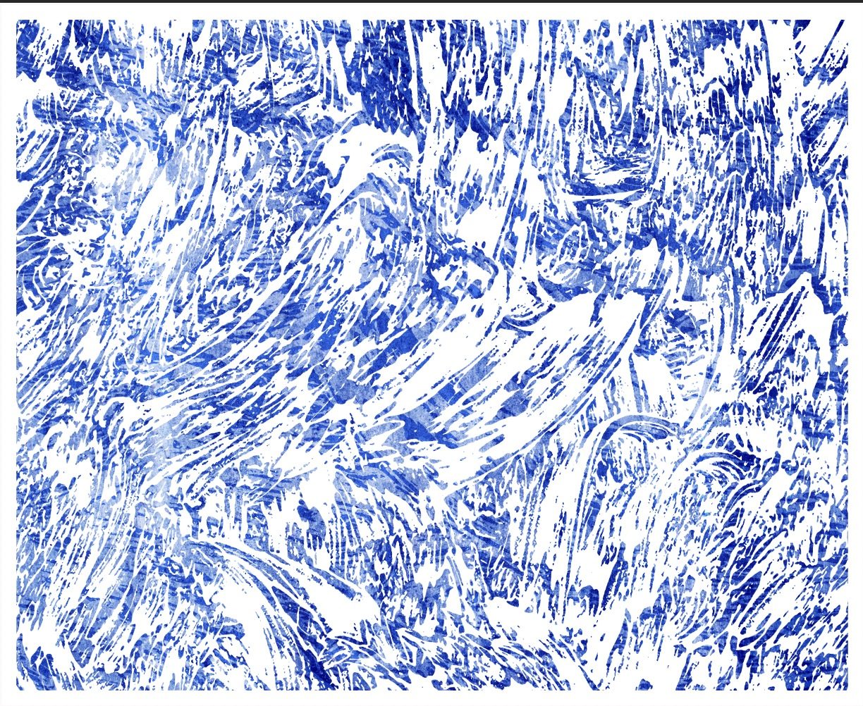 Crystalline (Blue) — Original digital painting, pigment giclée on archival cotton rag