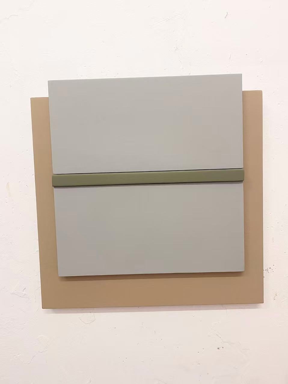 Relief Study — Olive Bar — Built-up gesso, mineral pigment and timber batten on board
