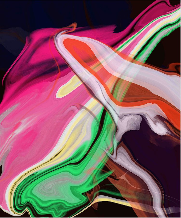 Ribbon Flow — Original digital painting, pigment giclée on archival cotton rag