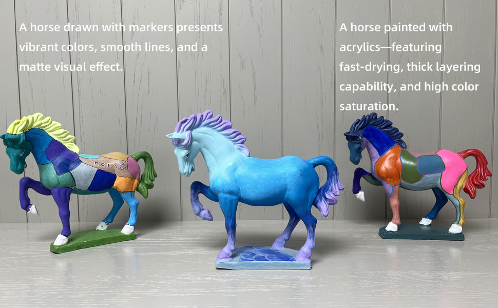 Paintable White Porcelain Horse Statue 3