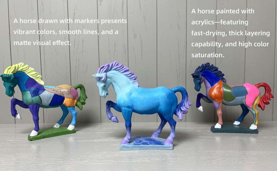 Paintable White Porcelain Horse Statue 4