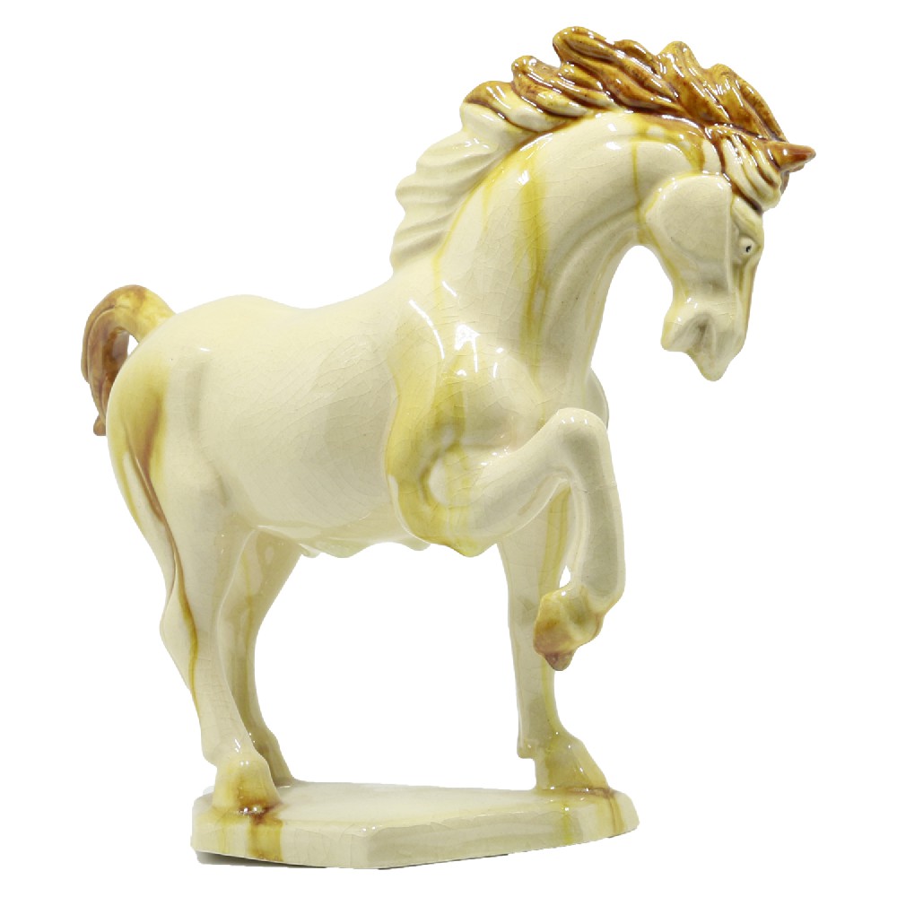 Ivory Ceramic Horse Sculpture -8 inch