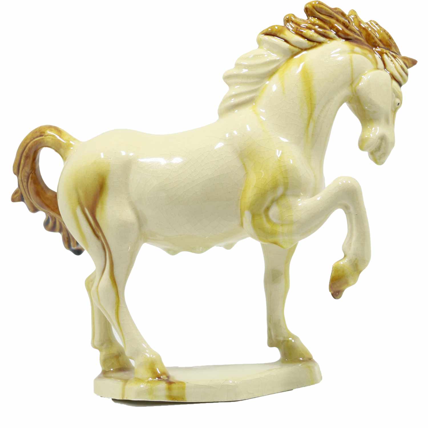 Ivory Ceramic Horse Sculpture -8 inch 1