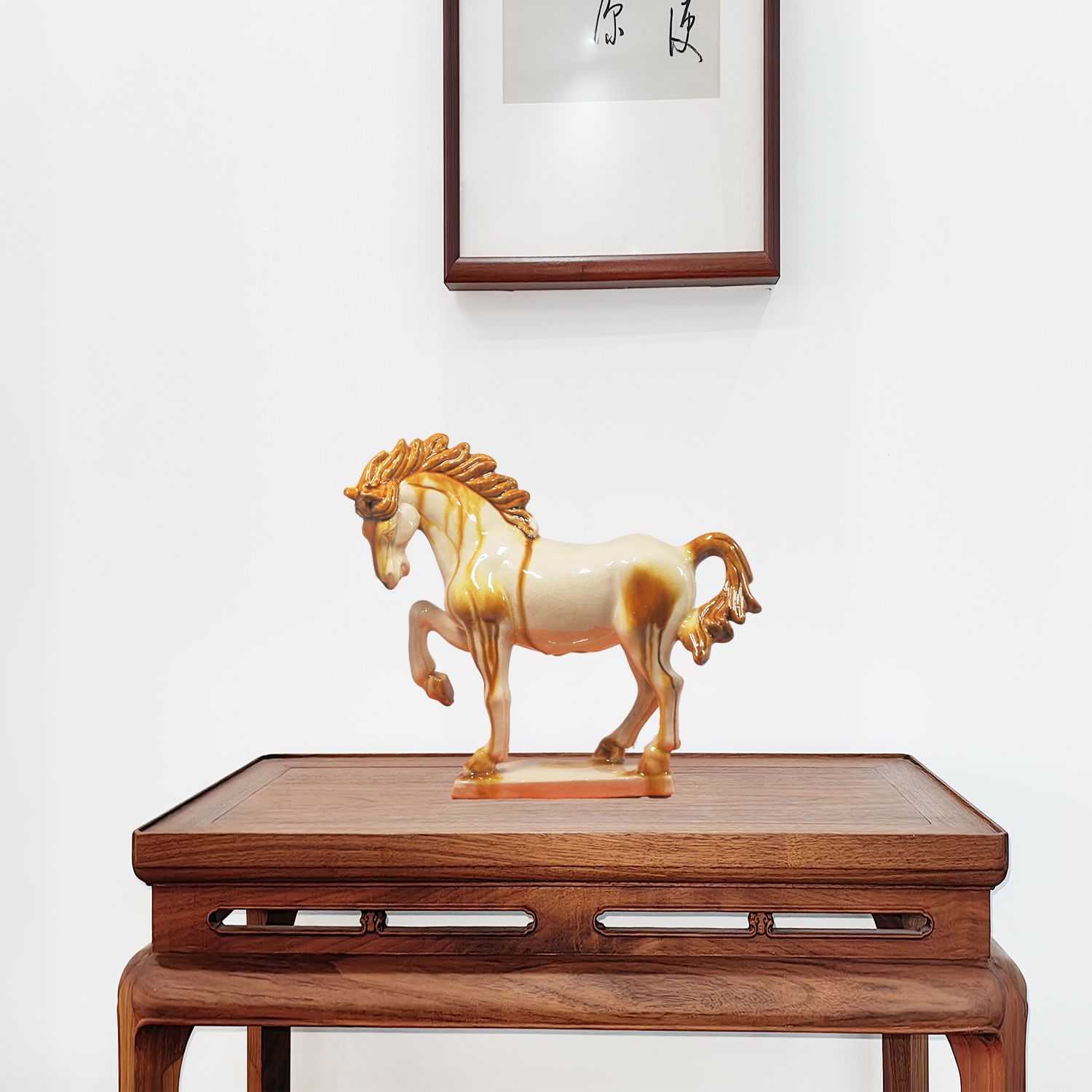 Ivory Ceramic Horse Sculpture -8 inch 5