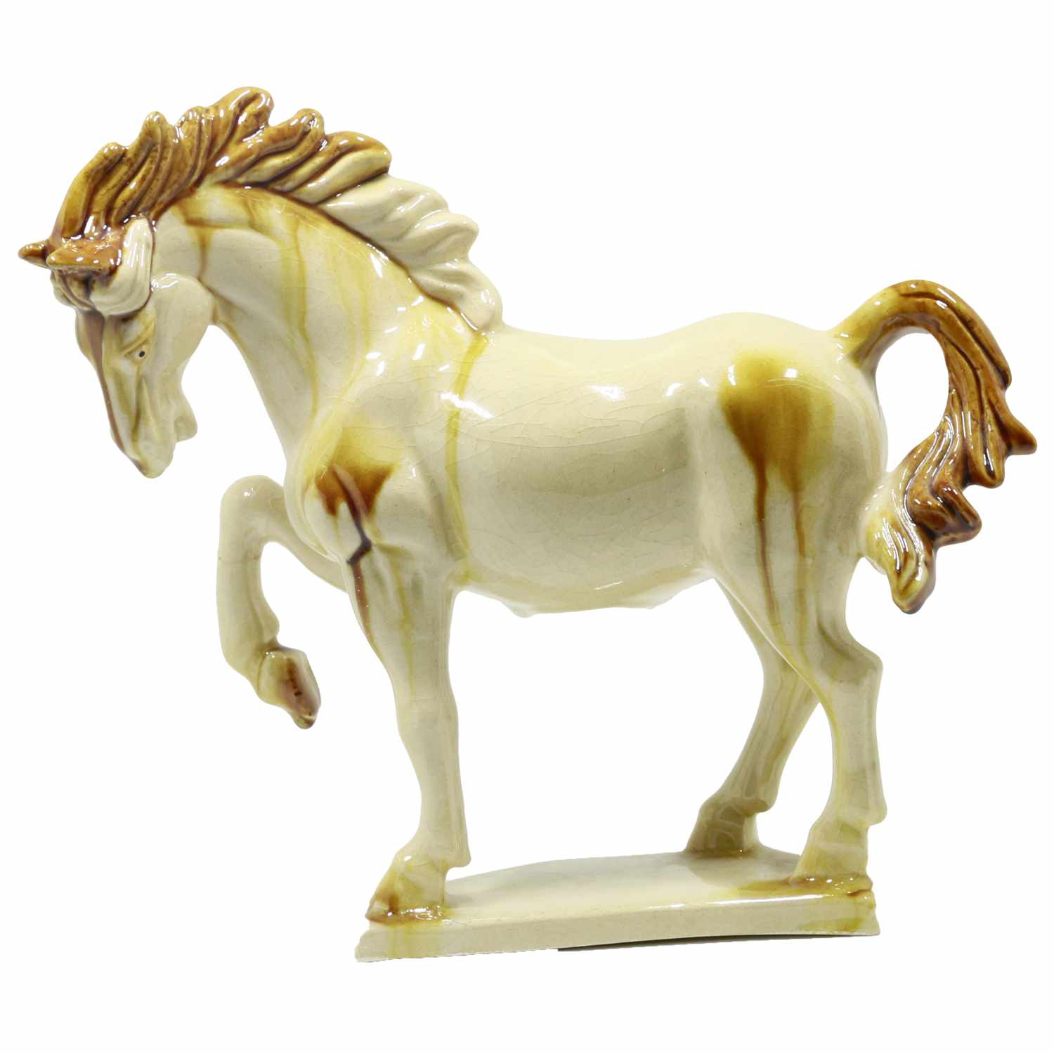 Ivory Ceramic Horse Sculpture -8 inch 2