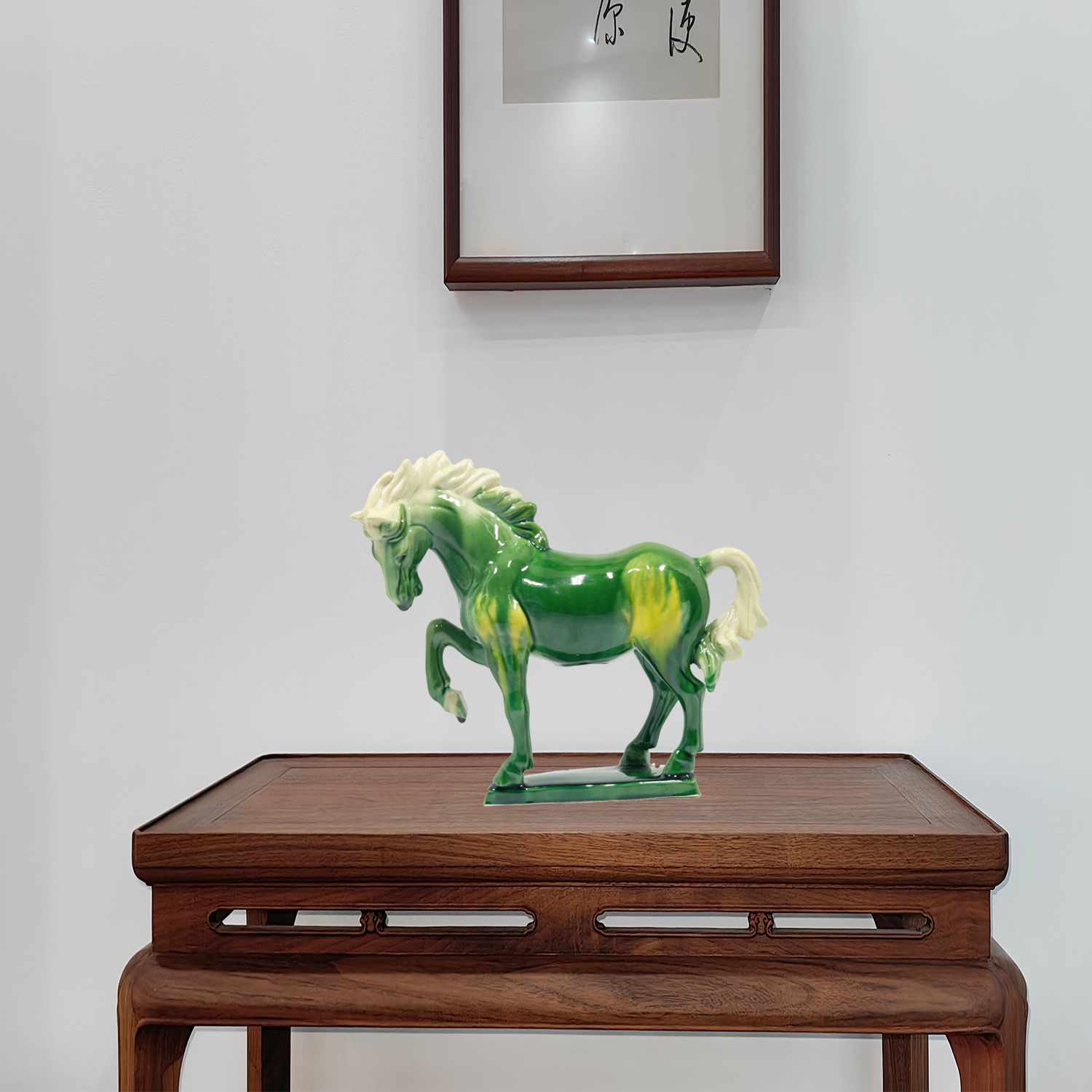 Green Ceramic Horse Sculpture -8 inch 5