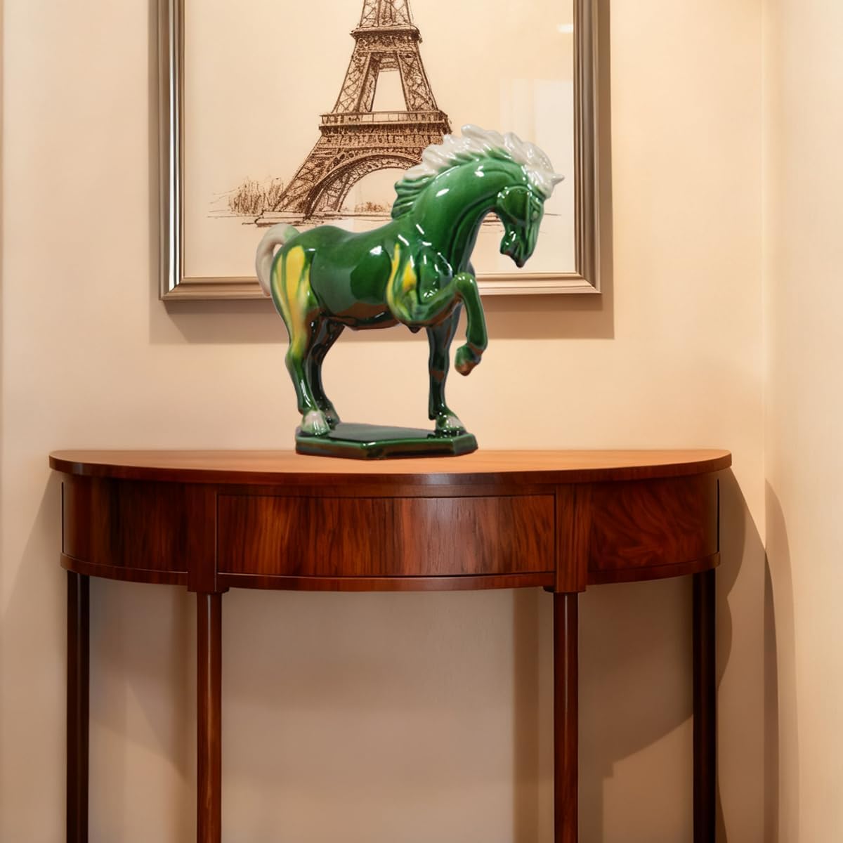 Green Ceramic Horse Sculpture -8 inch 6