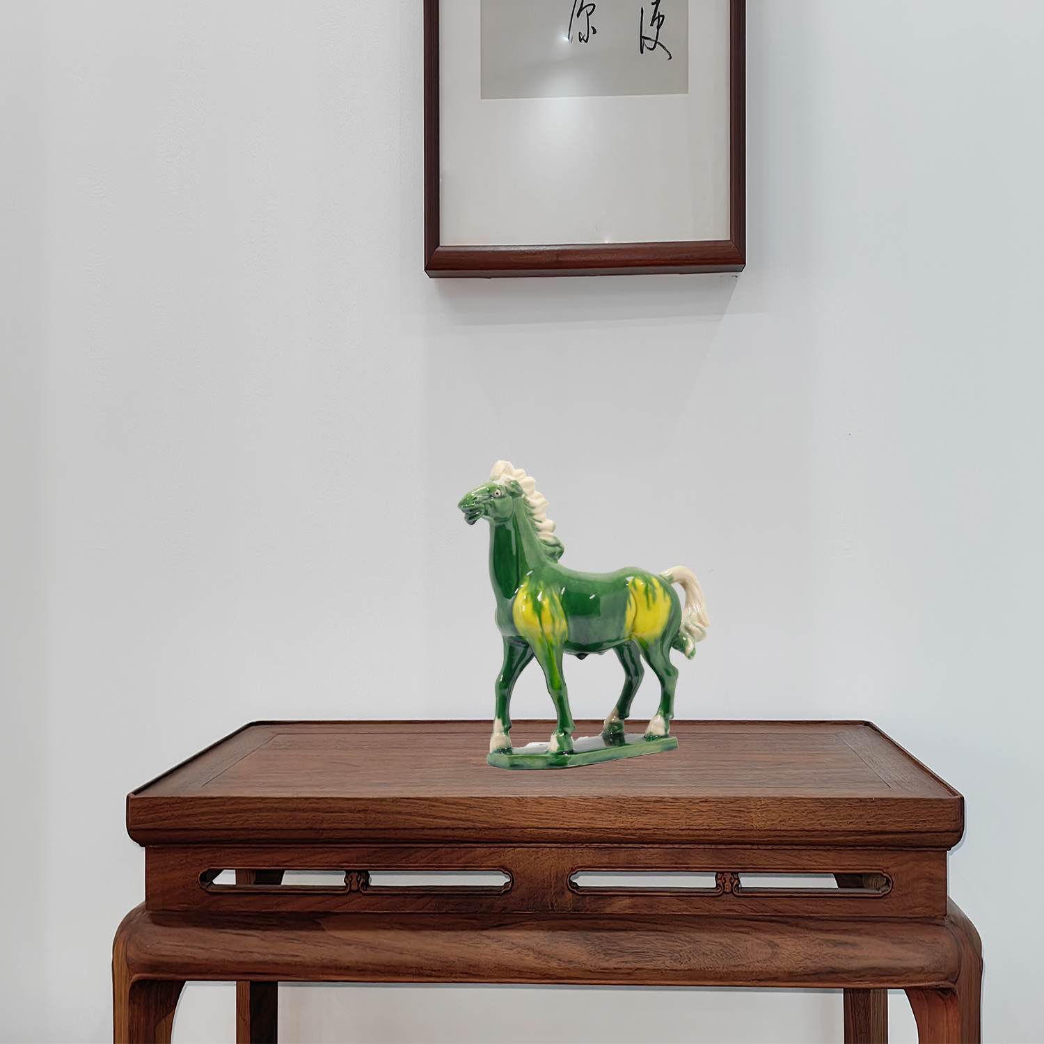 Green 9" Handmade Chinese Ceramic Horse Sculpture - 9 Inch Tang Dynasty Tri-Color Porcelain Figurine, Museum Quality Home Office Desk Decor, Authentic Cultural Art Piece - Symbol of Strength & Success 6