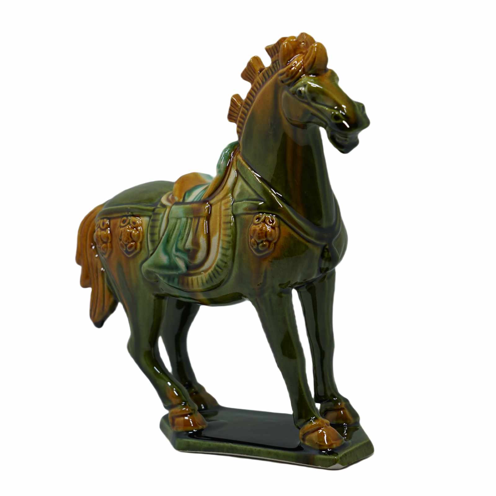 19cm Grass Green Handmade -Tang Dynasty Tri-Color Horse Sculpture 2